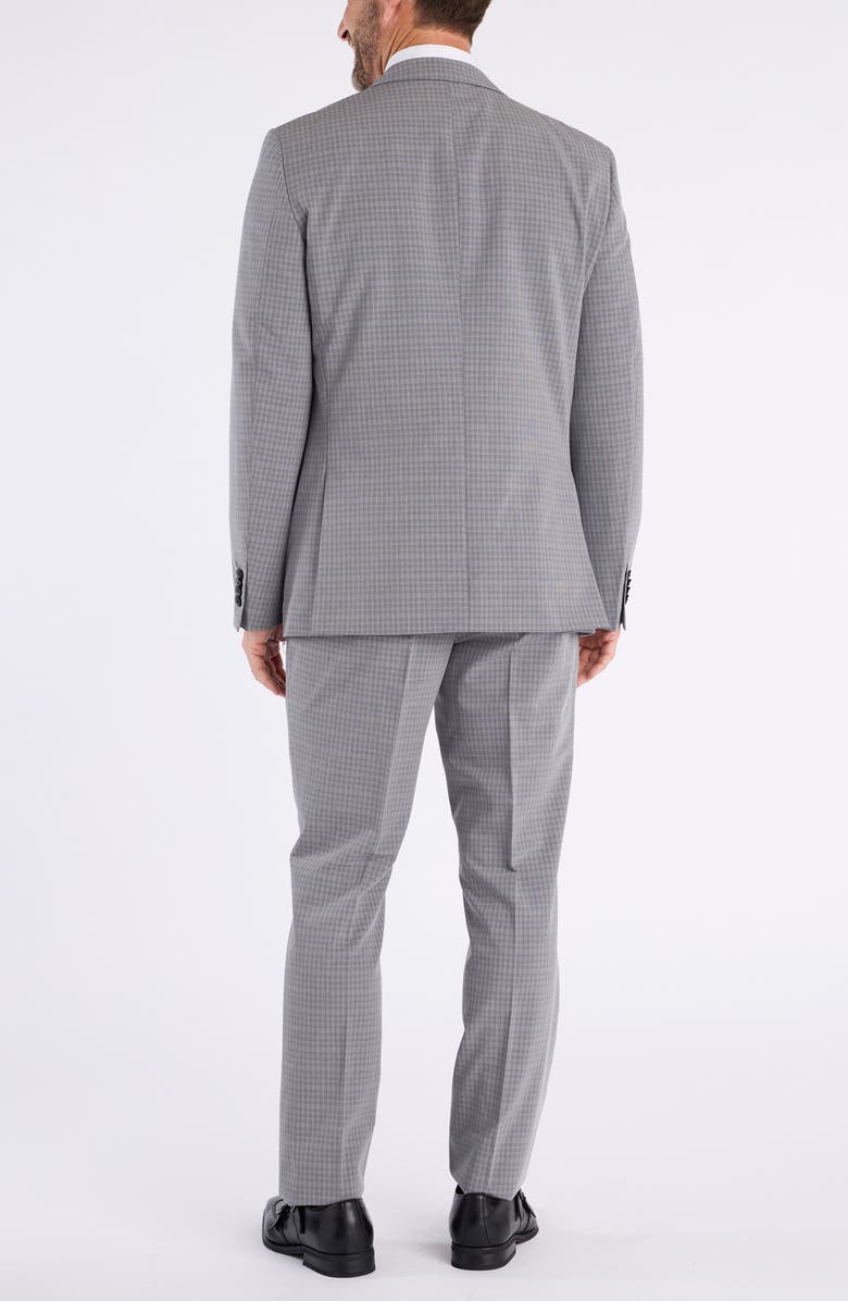 SAVILE ROW CO Light Grey Box Plaid Notch Lapel Suit, Alternate, color, Grey