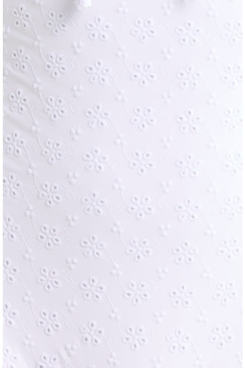 Eyelet Keyhole One-Piece Swimsuit, Alternate, color, WHITE