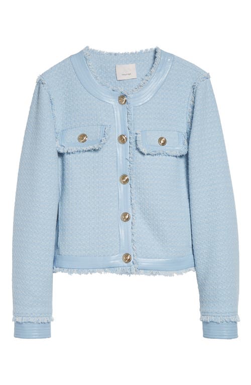 Cinq À Sept Deva Cotton Blend Birdseye Tweed Jacket In Blue