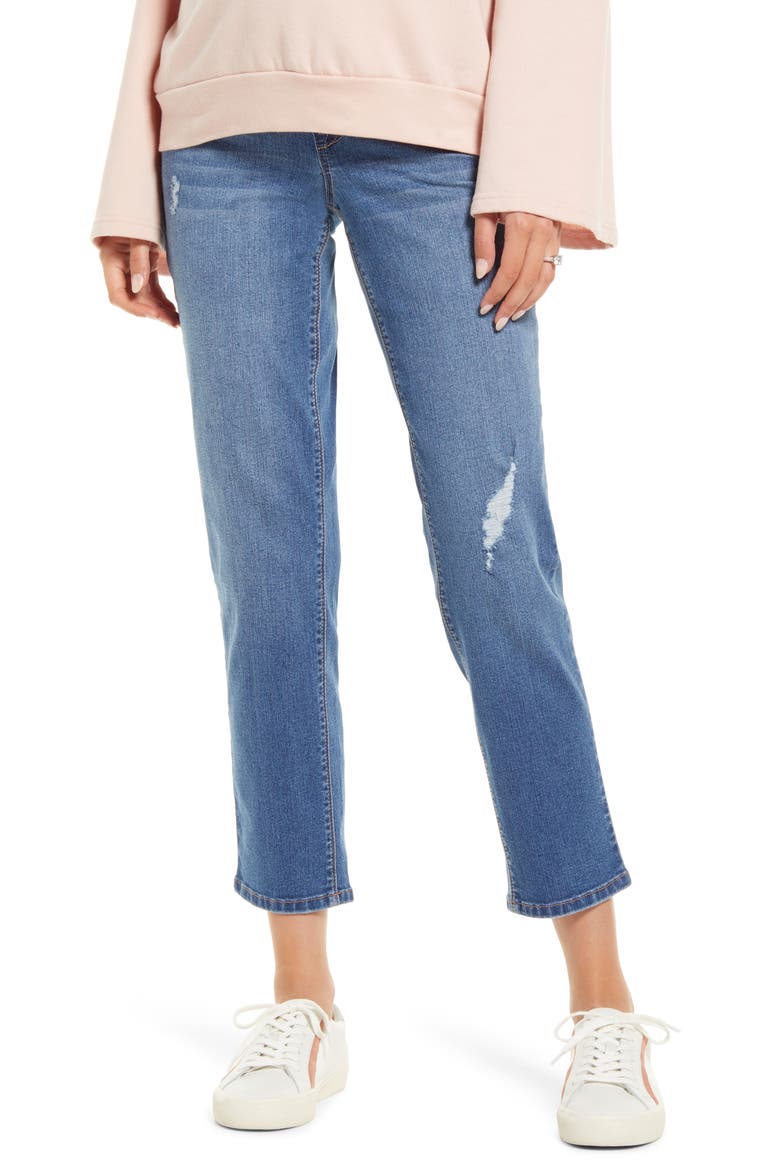 Re:Denim Over the Bump Ankle Straight Leg Maternity Jeans, Main, color, NOLA