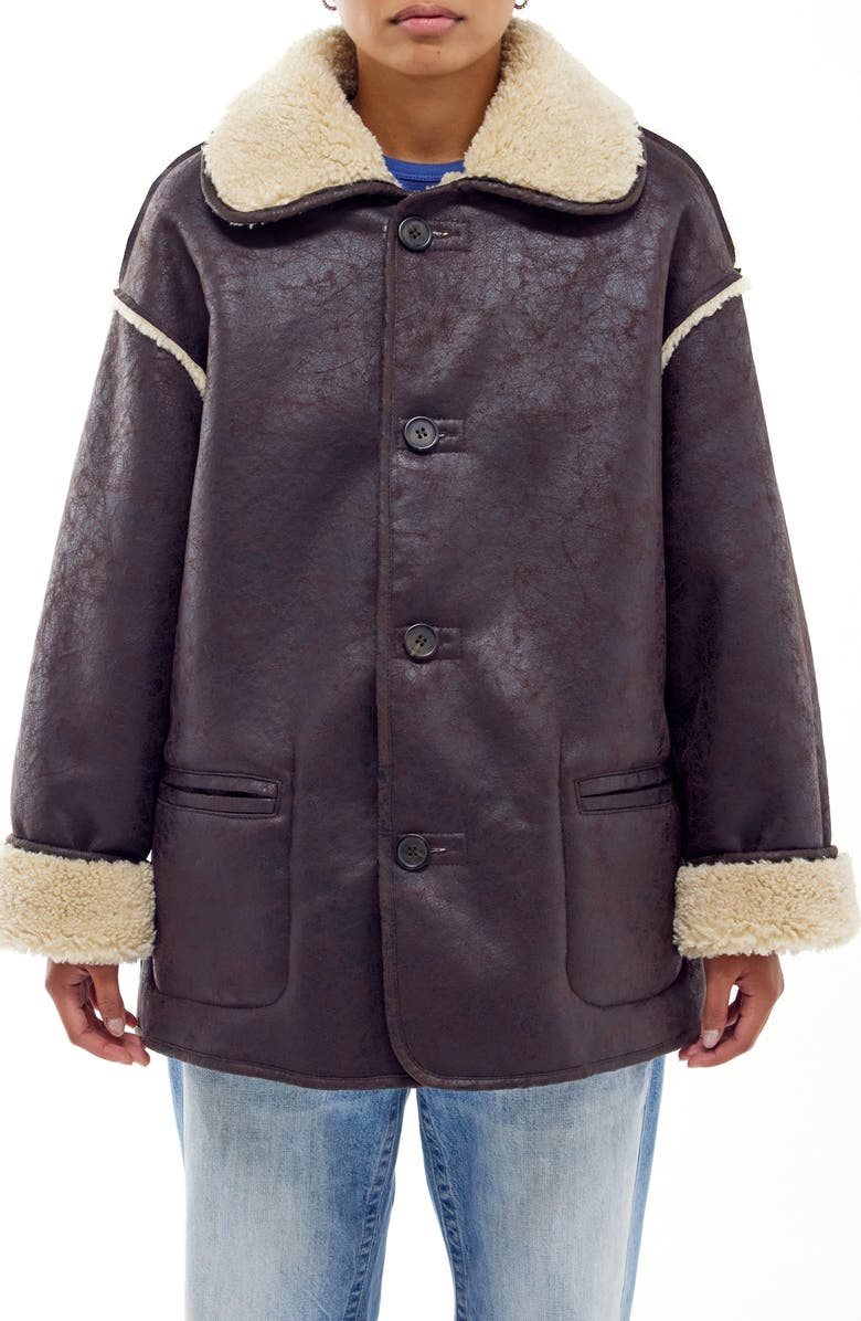 BDG Urban Outfitters Reversible Faux Shearling Coat, Main, color,