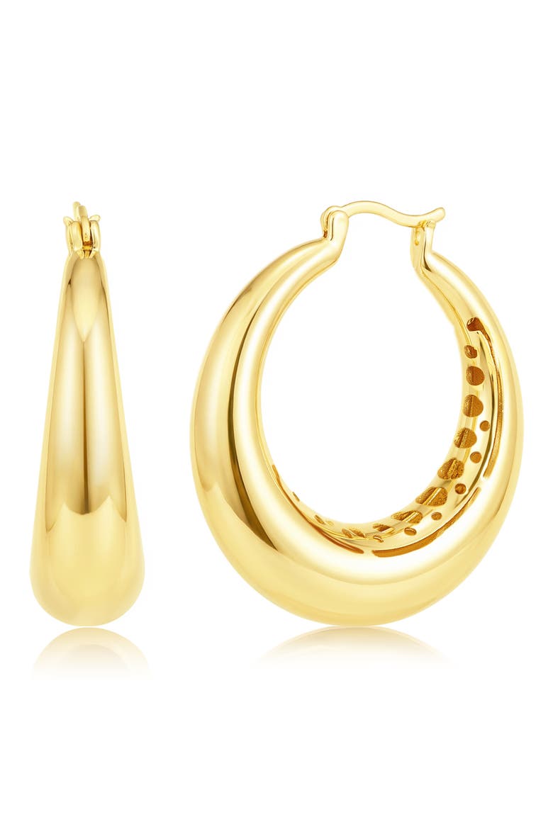 Puffed Polished Hoop Earrings, Main, color, GOLD