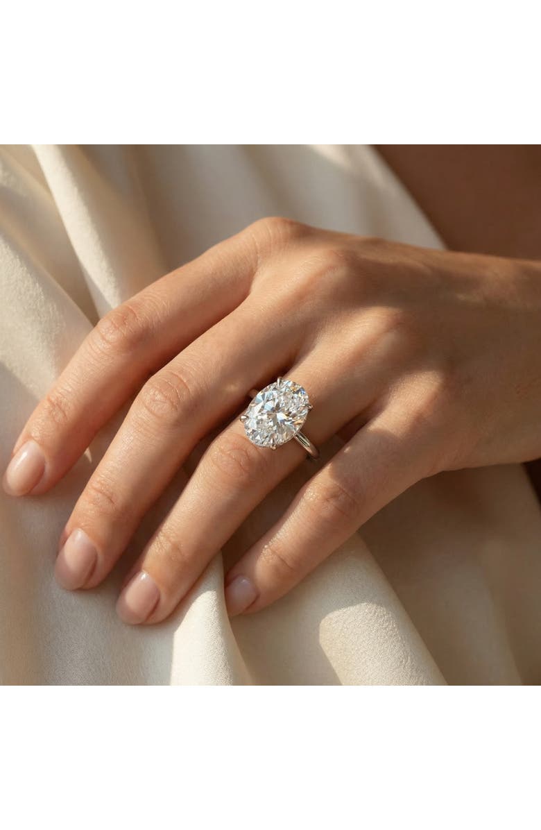 Bliss Diamond Certified 5.08CT Oval Diamond Hidden Halo Engagement Ring 14k Gold Lab Grown, Alternate, color, 14K White Gold