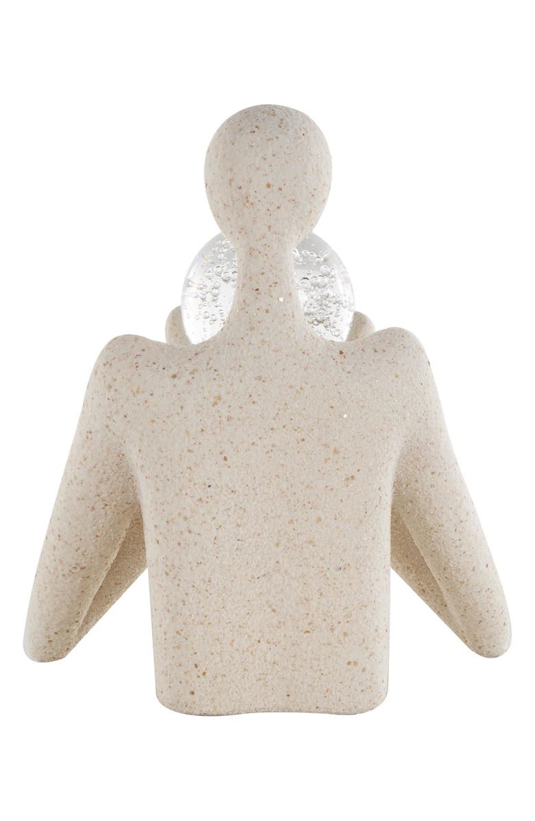 UMA Human with Glass Ball Sculpture, Alternate, color, Cream