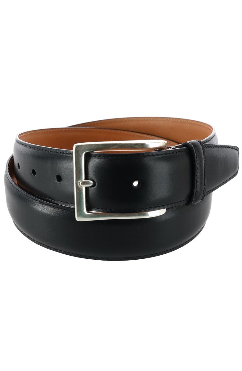 CrookhornDavis Men's Somerset Smooth Calfskin Dress Belt, Main, color, Black