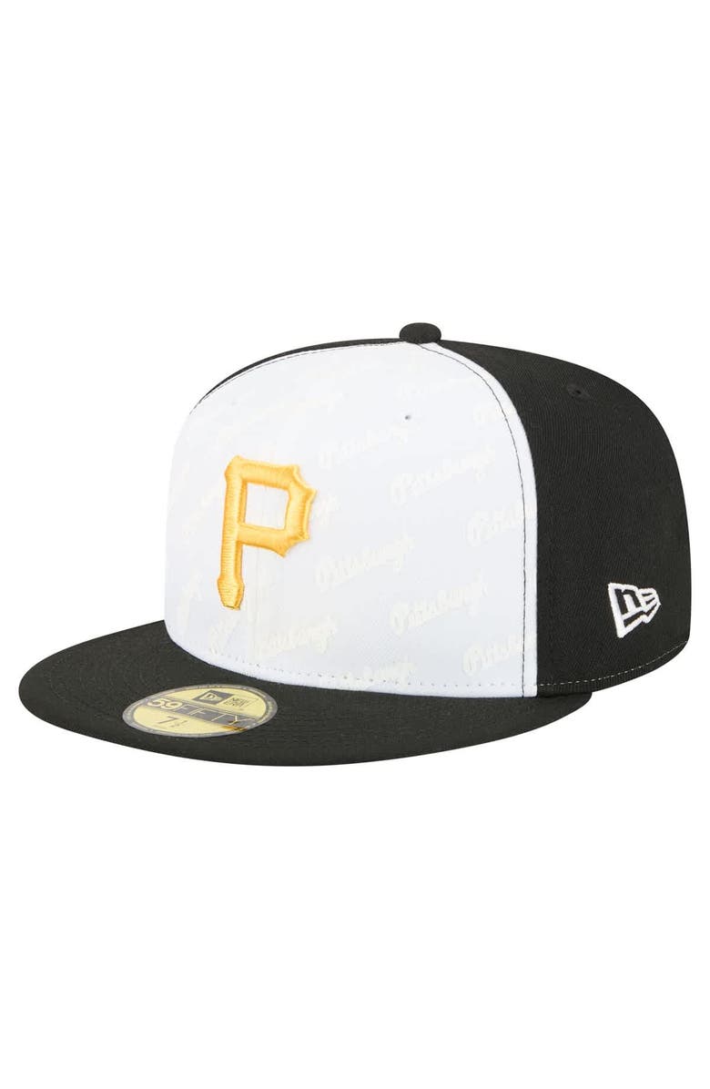 New Era Men's New Era White/Black Pittsburgh Pirates Repeat 59FIFTY Fitted Hat, Main, color, White