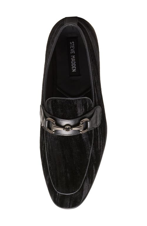 Steve Madden Trulmon Velvet Bit Loafer In Black