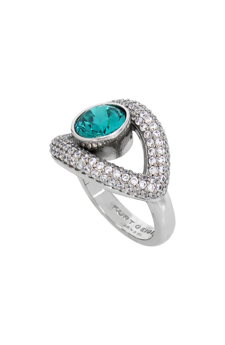 Kurt Geiger London Crystal & CZ Evil Eye Ring, Alternate, color, 