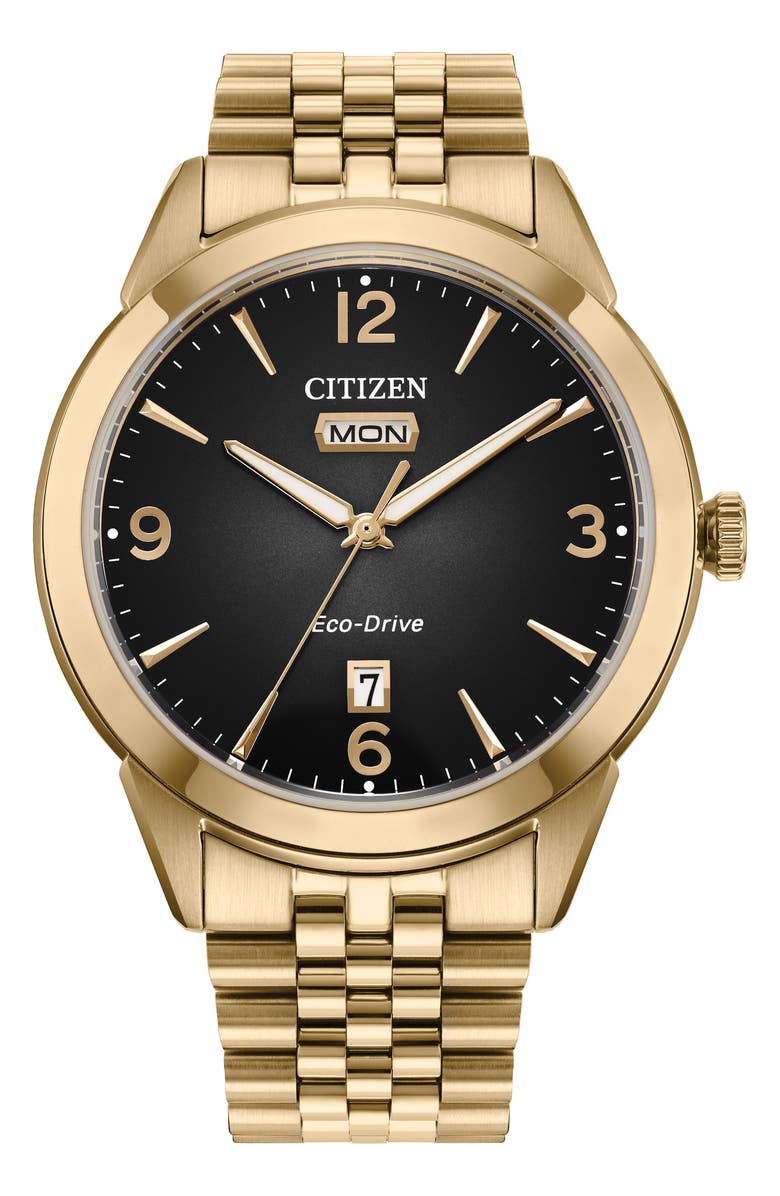 Citizen Rolan Eco-Drive Bracelet Watch, 40.5mm, Main, color, Gold-Tone
