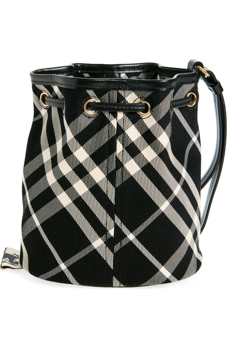 Burberry Check Drawstring Canvas Pouch, Alternate, color,
