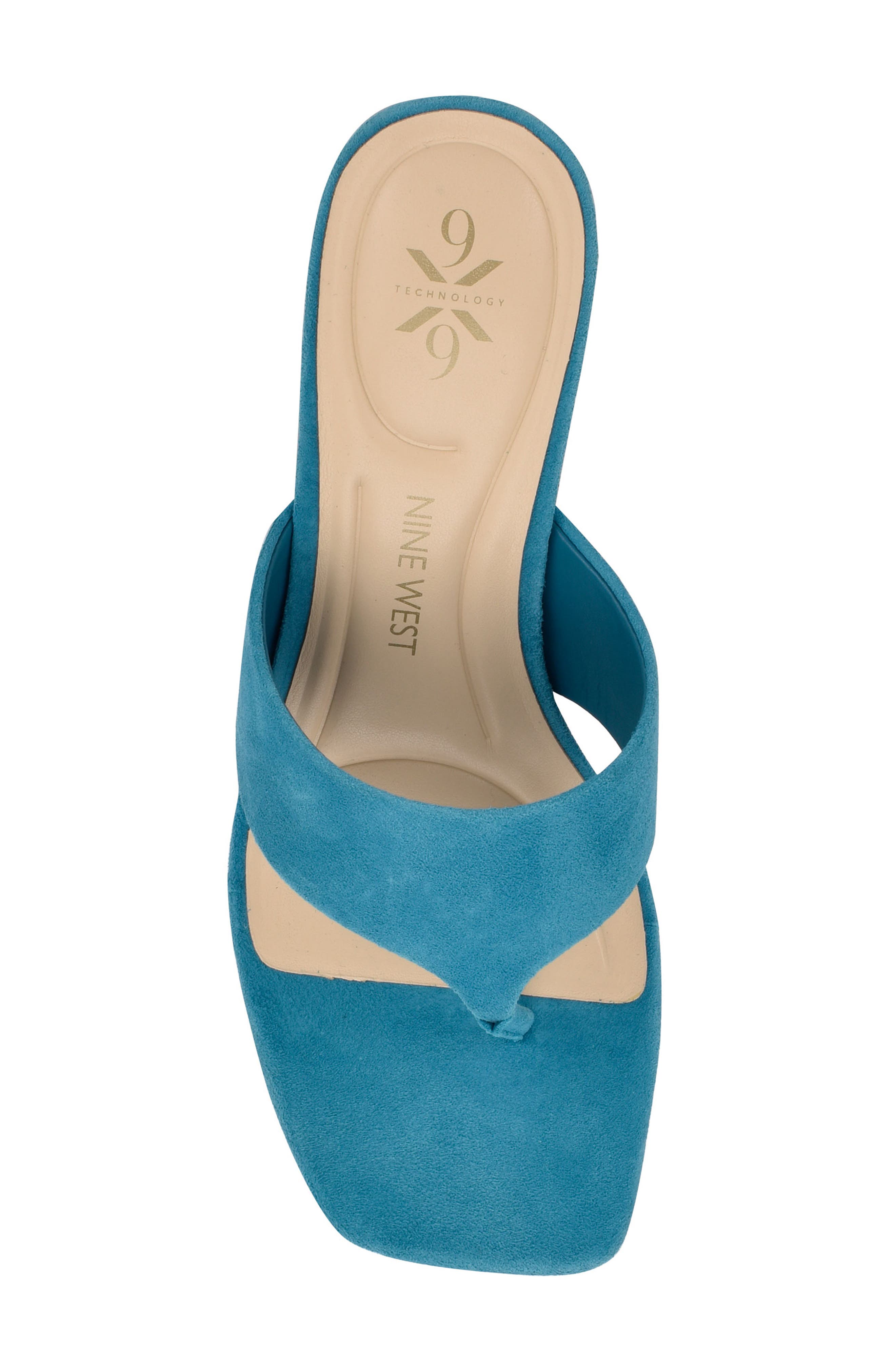 Gelina Slide Sandal, Alternate, color, TEAL SUEDE