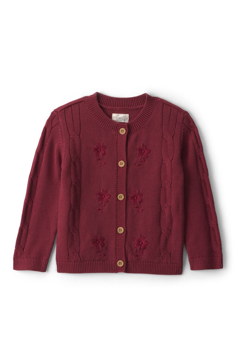Kids' Organic Cotton Cable Knit Cardigan, Main, color, TERRA STONE