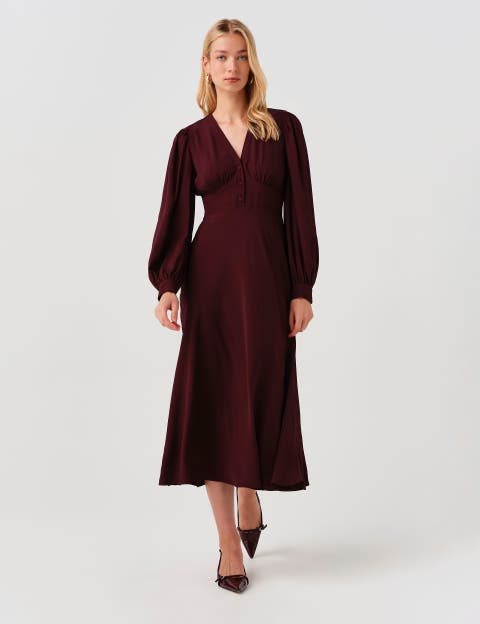 Deanna V-Neck Midi Dress