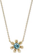 Anzie Dew Drop Marine Blue Topaz & 14K Gold Pendant Necklace