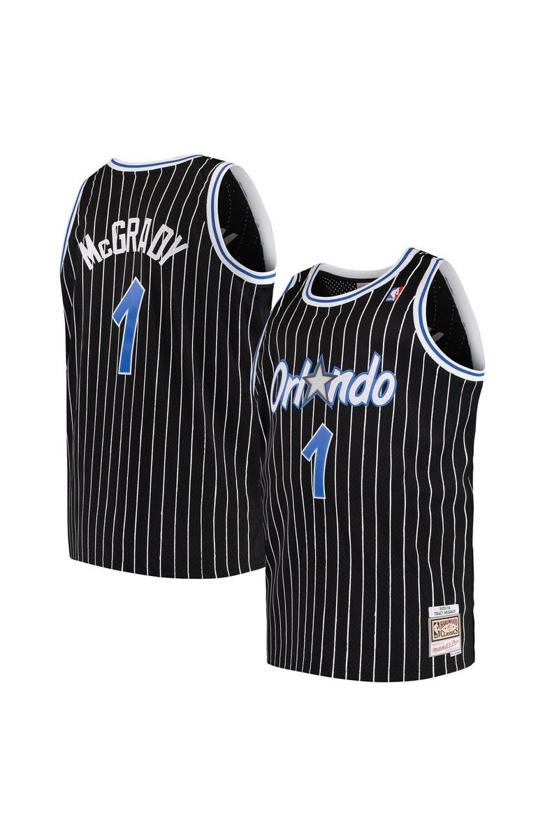 Mitchell & Ness Men's Mitchell & Ness Tracy McGrady Black Orlando Magic 2003/04 Big & Tall Hardwood Classics Swingman Jersey, Alternate, color, 
