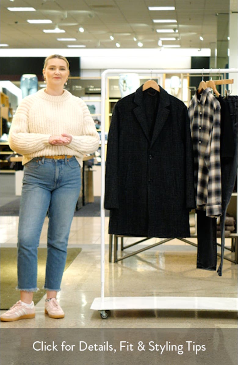 Subtle Plaid Boiled Wool Coat, sales video thumbnail