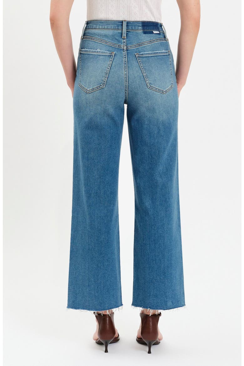 Pleaser High Waist Raw Hem Crop Jeans, Alternate, color, VIBE CHECK
