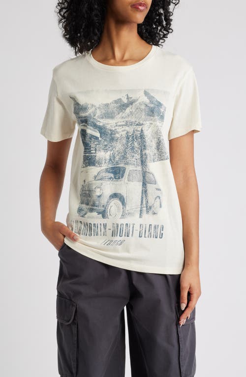 GOLDEN HOUR Chamonix Mont Blanc Cotton Graphic T-Shirt in Washed Marshmallow 