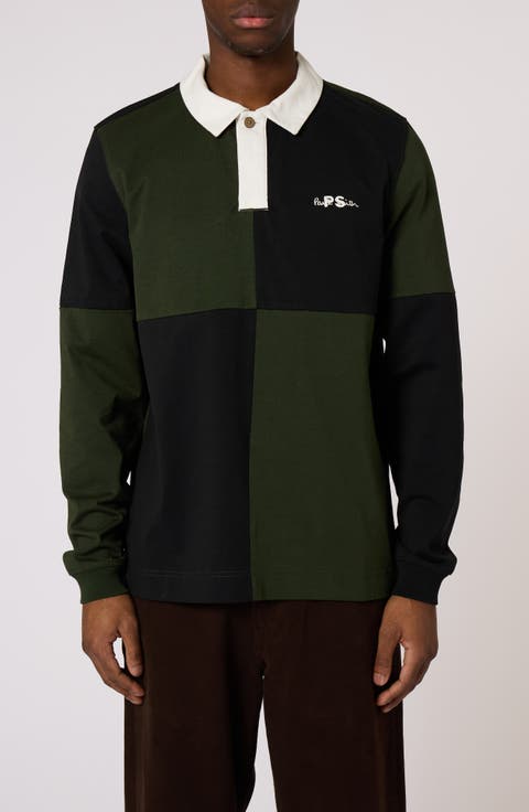 Colorblock Long Sleeve Polo
