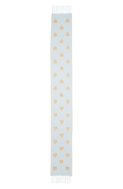 Valentino Garavani Metallic Heart Jacquard Virgin Wool & Cashmere Blend Fringe Scarf In Gold
