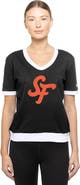 New Era Women's New Era Black San Francisco Giants 2025 City Connect Rhinestone V-Neck T-Shirt