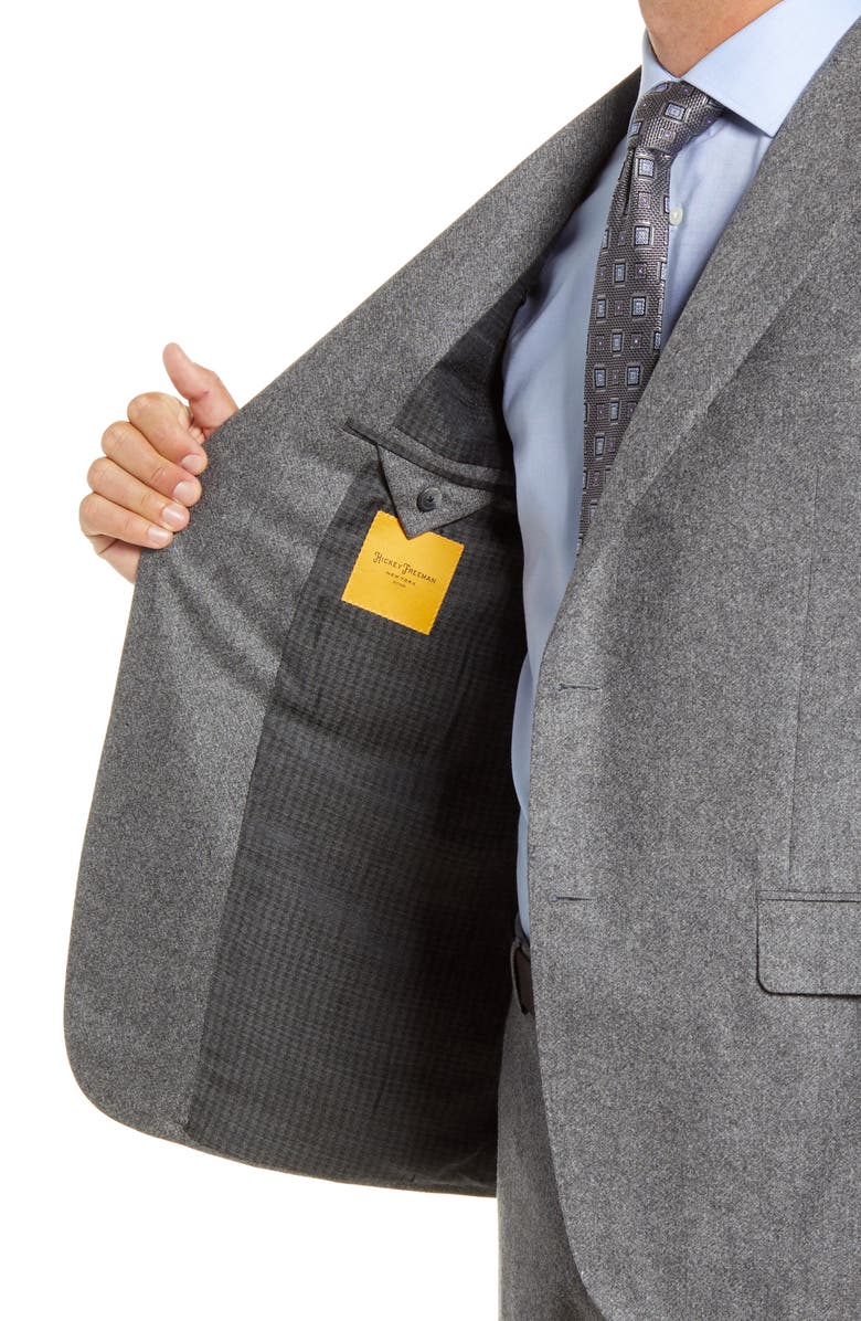 Hickey Freeman Classic Fit Flannel Wool Suit, Alternate, color, 