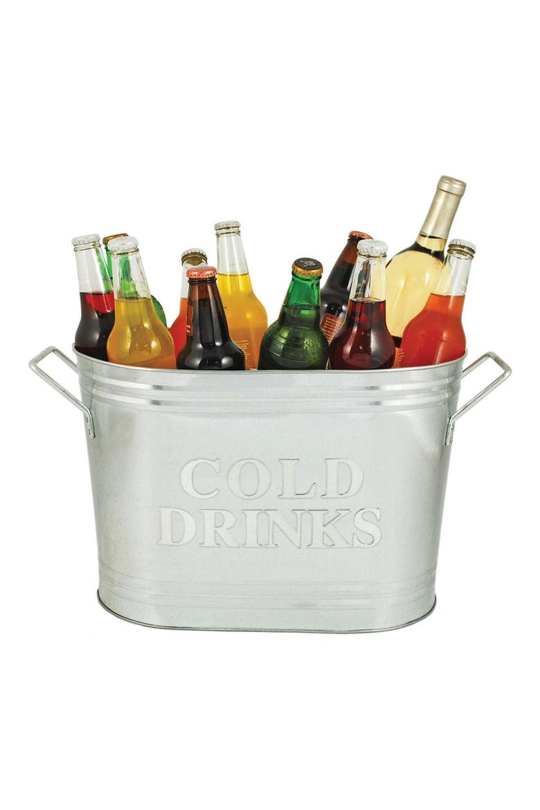 Galvanized Metal Ice Bucket, Main, color, METAL
