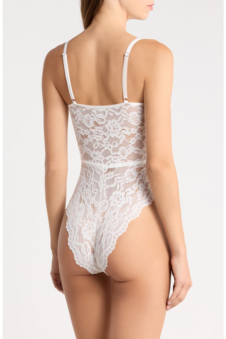 Plunge Lace Teddy, Alternate, color, WHITE