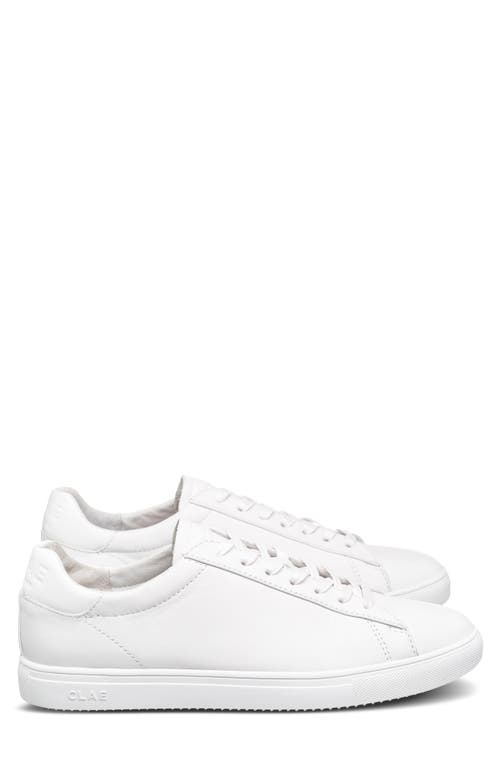 CLAE Bradley Sneaker in Triple White Leather 