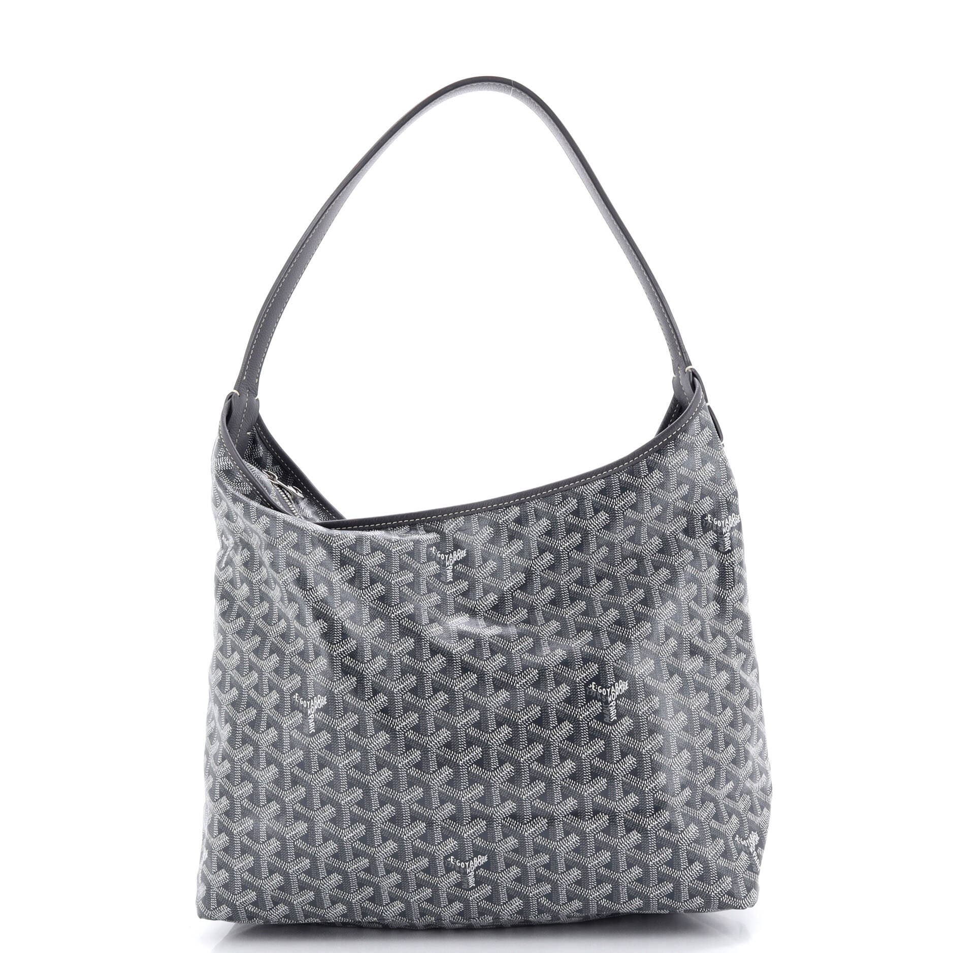 Pre-Owned Goyard Boheme Hobo Coated Canvas, Main, color, Gray