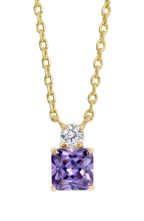 Cubic Zirconia Birthstone Pendant Necklace