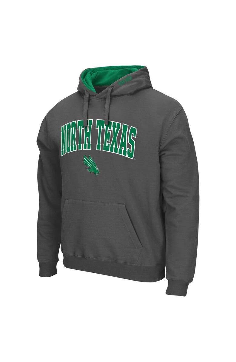 COLOSSEUM Men's Colosseum Charcoal North Texas Mean Green Arch and Logo Pullover Hoodie, Alternate, color, Charcoal