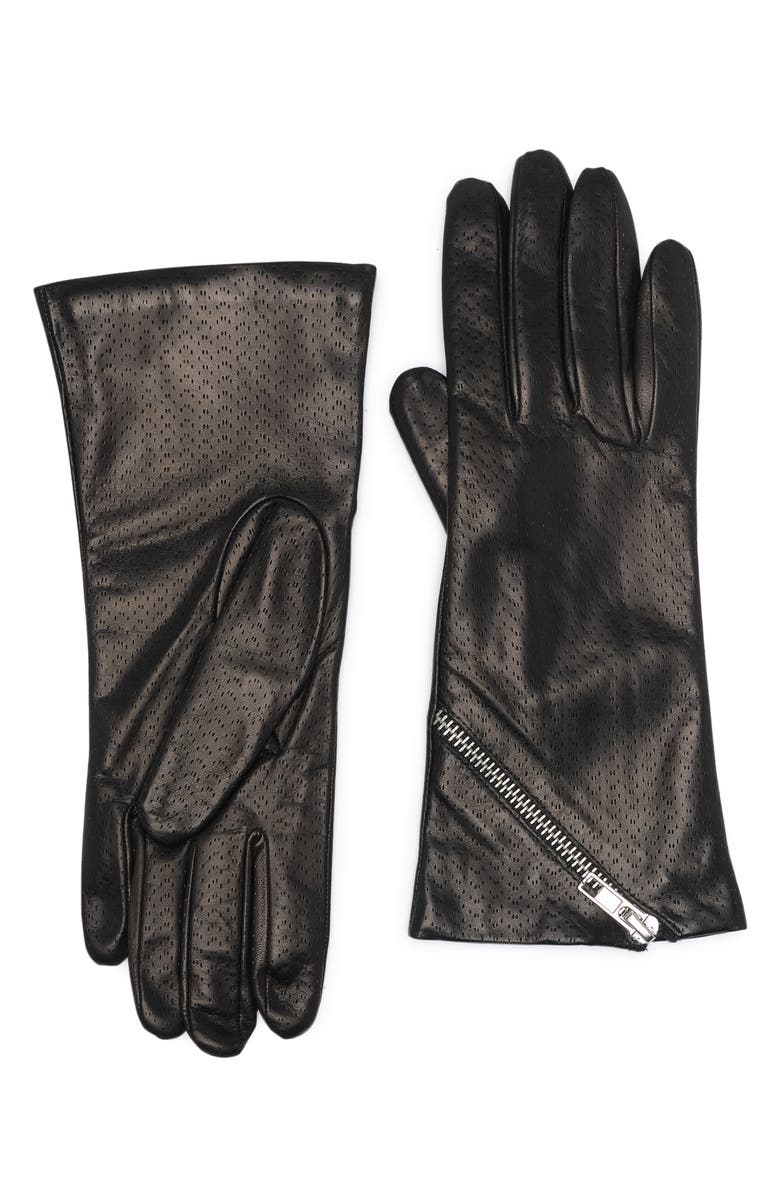 Portolano Perforated Leather Gloves, Main, color,