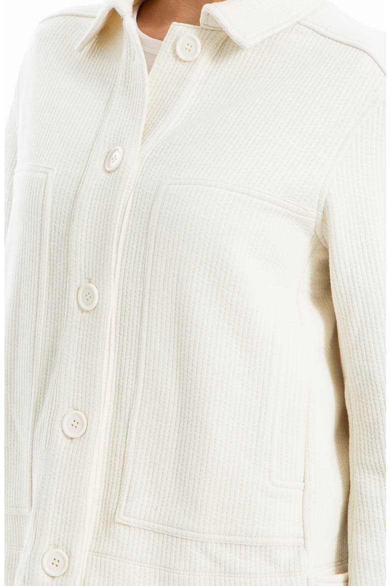 Ribbed Crop Shirt Jacket, Alternate, color, ECRU