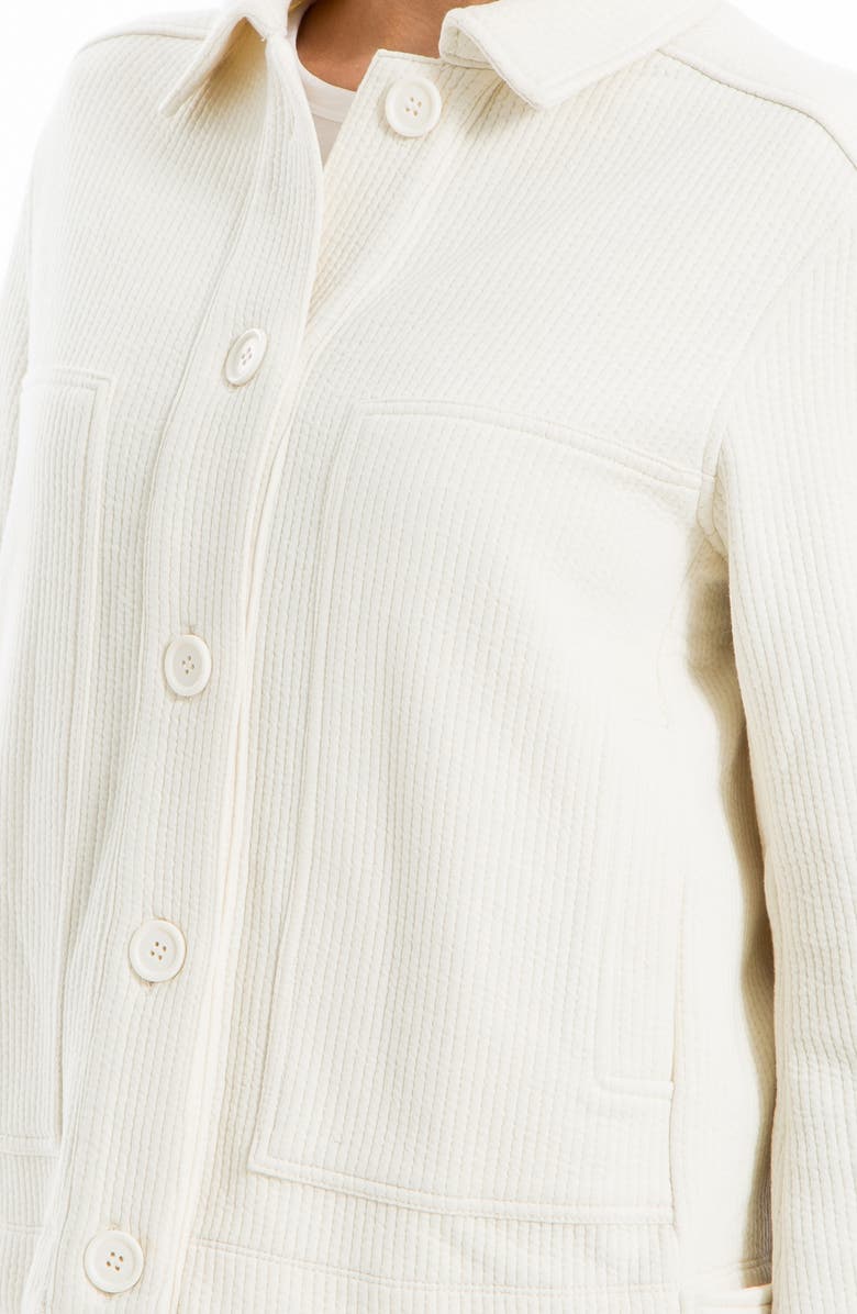 MAX STUDIO Ribbed Crop Shirt Jacket, Alternate, color, Ecru
