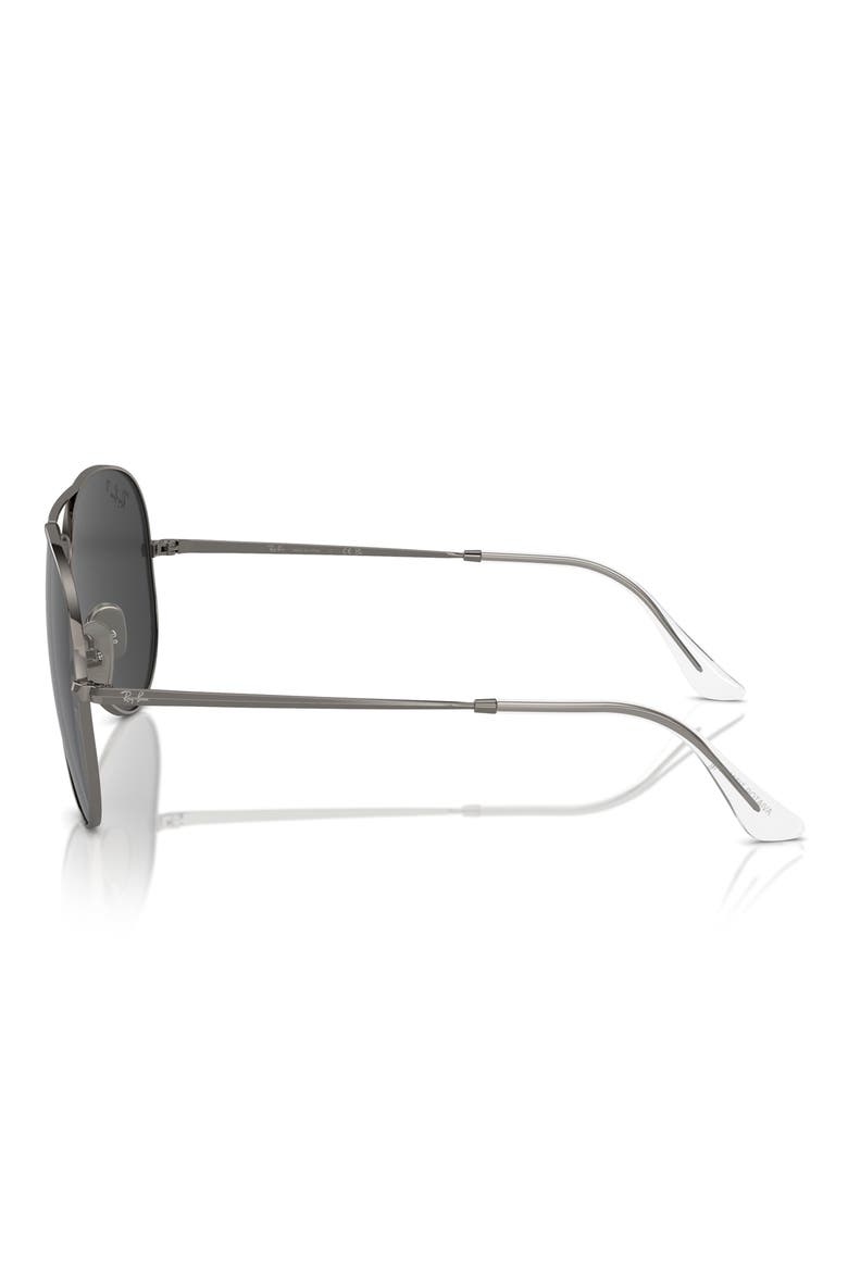 58mm Polarized Aviator Sunglasses, Alternate, color, GUNMETAL