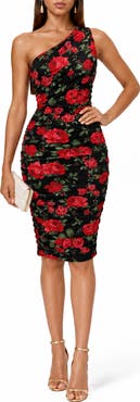 BY DESIGN One-Shoulder Body-Con Midi Dress