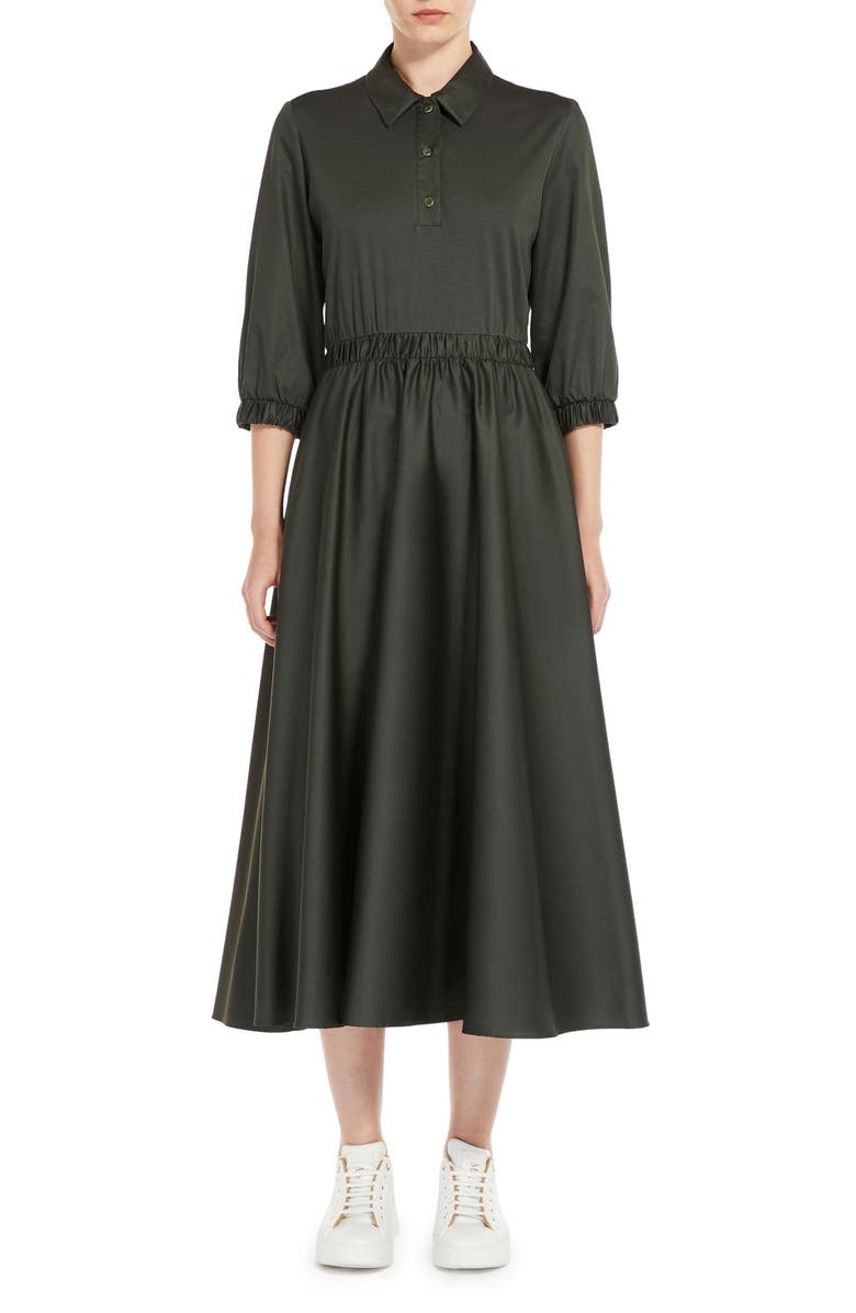 Max Mara Leisure Maggie Mixed Media Midi Dress, Main, color,