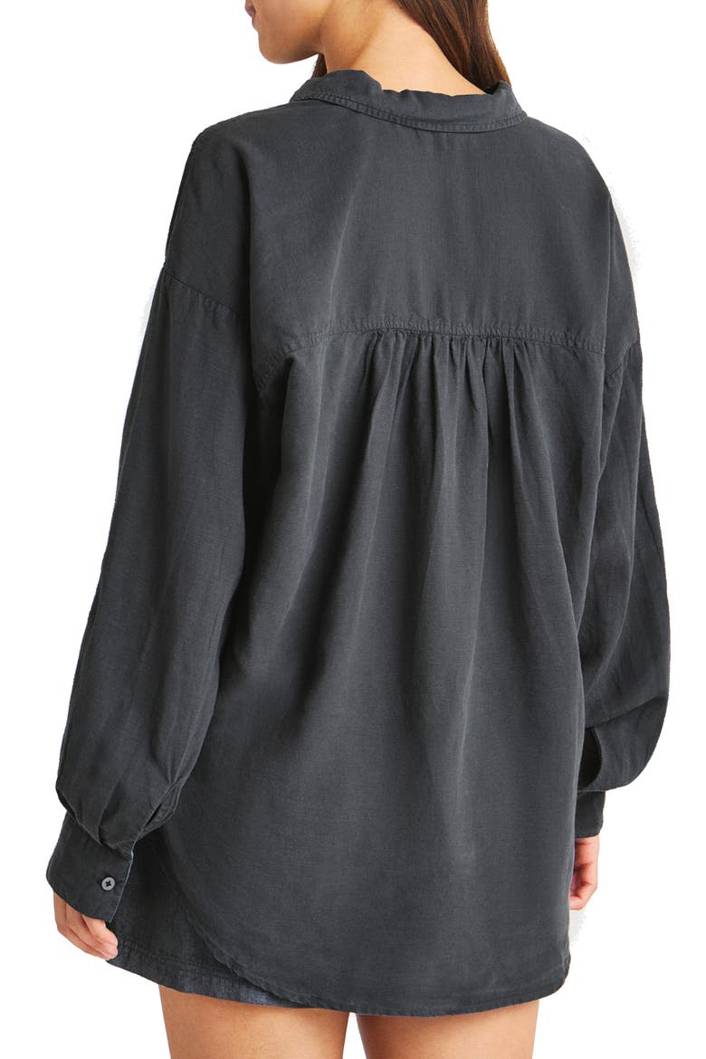 Dawson Long Sleeve Linen Blend Button-Up Shirt, Alternate, color, LEAD