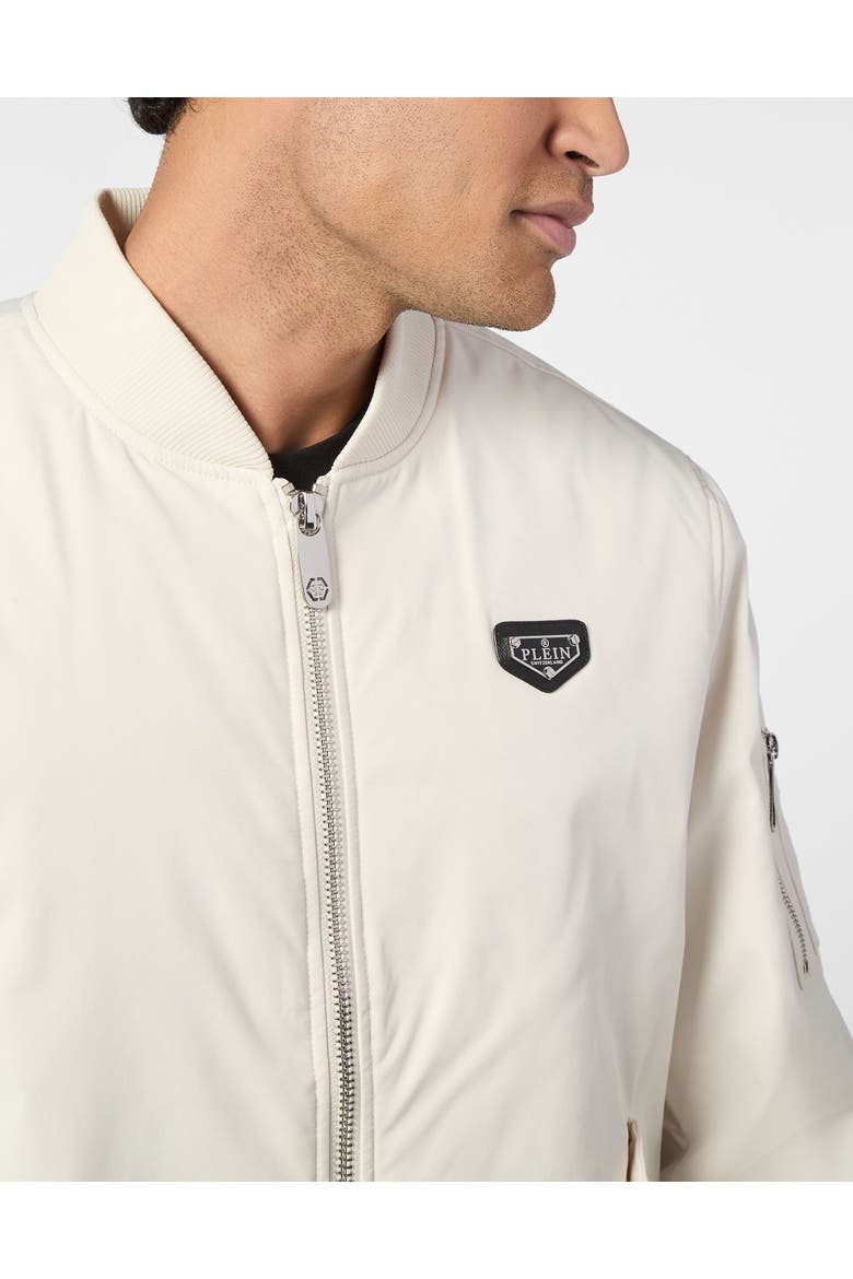 Nylon Bomber Jacket Men, Alternate, color, beige