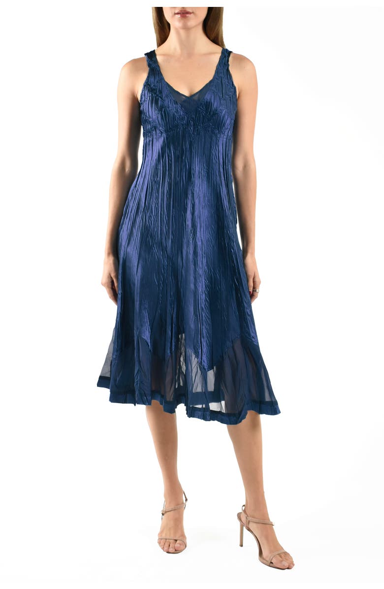 Komarov Charmeuse & Chiffon Cocktail Dress with Bolero Jacket, Alternate, color, Midnight Navy