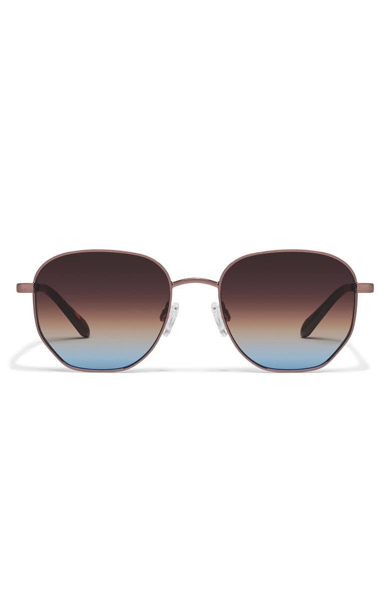 QUAY Big Time 54mm Gradient Round Sunglasses, Main, color, Chocolate/ Brown Blue