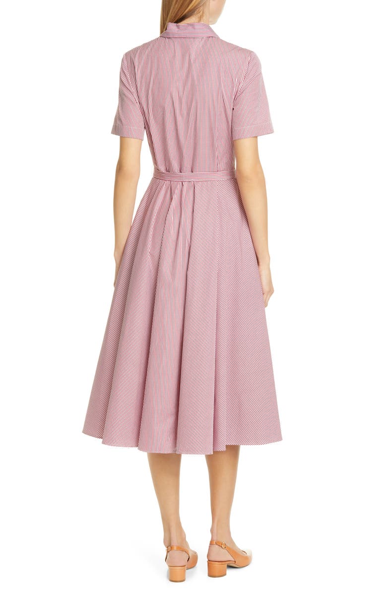 Mansur Gavriel Belted Gingham Midi Shirtdress, Alternate, color,