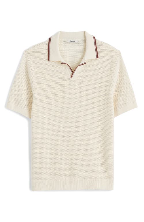 Madewell Contrast Stitch Johnny Collar Sweater Polo
