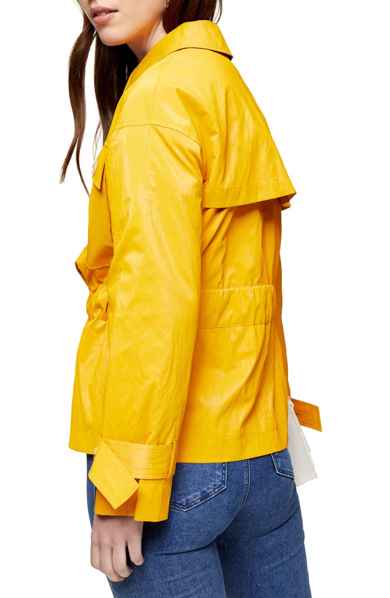 Topshop Faux Leather Belted Jacket, Alternate, color, 