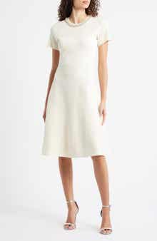 Embellished Knit Fit & Flare Dress