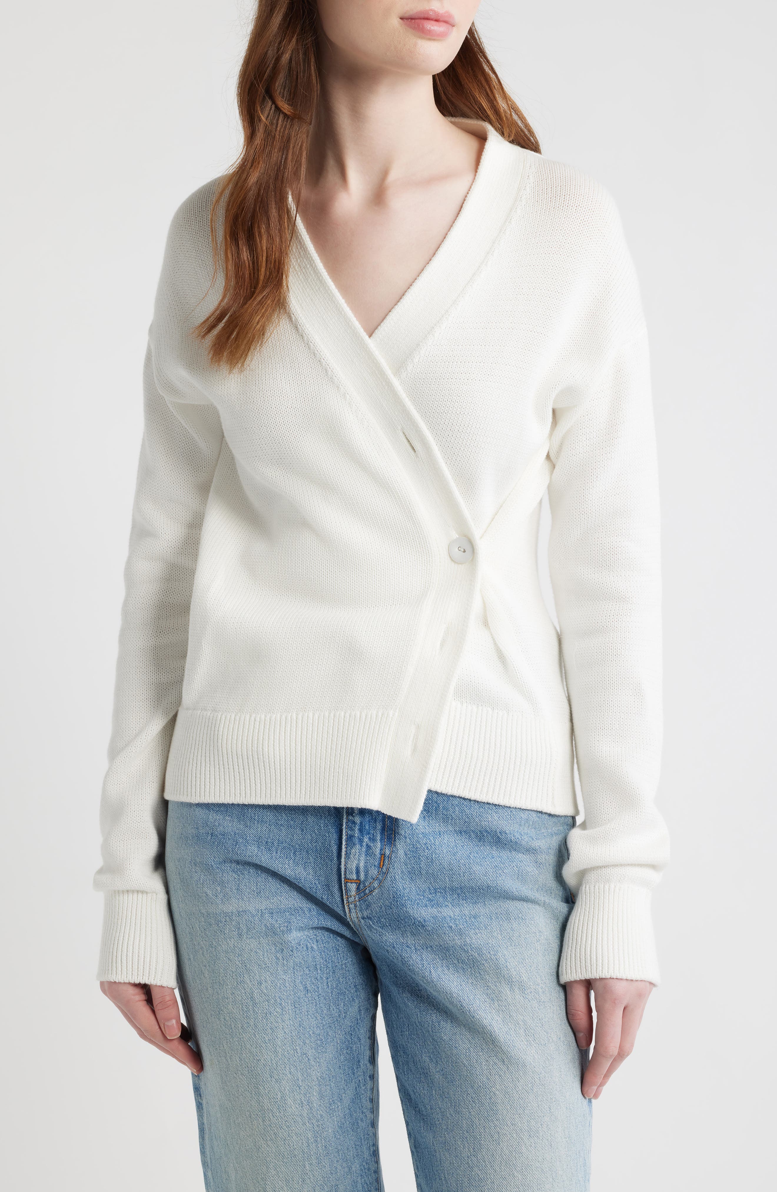 Button-Up Cotton Wrap Cardigan - image 2
