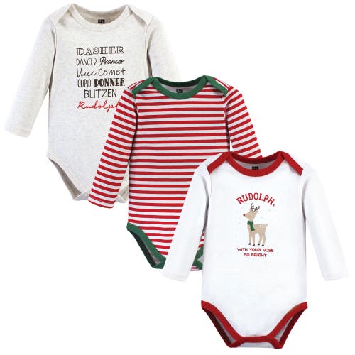 Hudson Baby Essential Long-sleeve Cotton Bodysuit Triple Set
