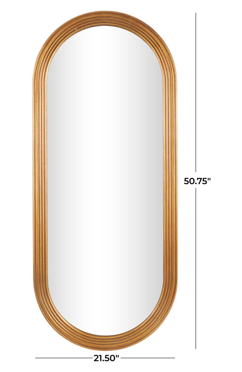 VIVIAN LUNE HOME Oval Wooden Wall Mirror, Alternate, color, Brown