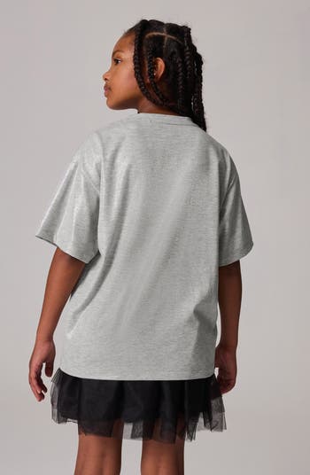 Kids' Metallic Logo Cotton Graphic T-Shirt
